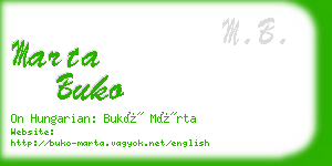 marta buko business card